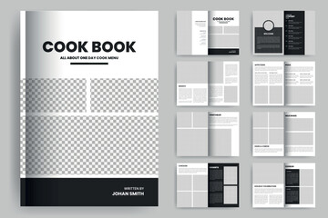 Cookbook template or recipe book template design, magazine layout, brochure, presentation