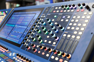 The stage light control panel is an illustrative editorial midas heritage-d sample at the...