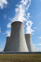 Cooling towers at nuclear power plant, energy self-sufficiency, Dukovany, Czech Republic