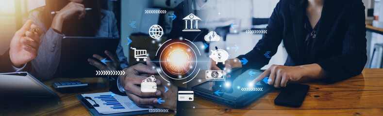 futuristic digital processing of biometric identification fingerprint scanner for access personal...