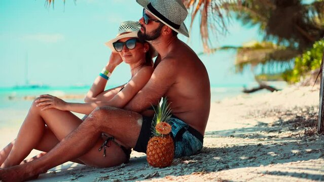 tropical island weekend. romantic honeymoon on bahamas