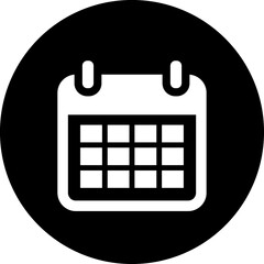 Calendar black circle sign