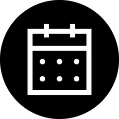 Calendar black circle sign