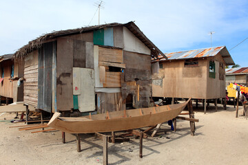 Traditional houses at Mabul Island, Sabah, Borneo, Malaysia