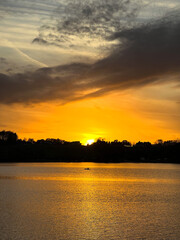 sunset over the river