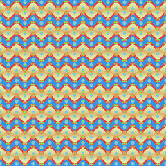 Seamless, Vector Stylized Image of Zigzag Stripes Forming a Repeating Pattern in Muted Blue-Green Tones. Can Be Used in Design and Textiles