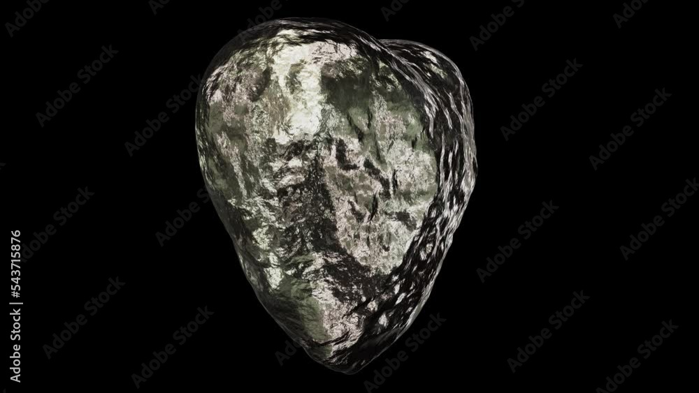 Aufkleber realistic looping 3d animation of the heart-shaped spinning shining precious palladium nugget render