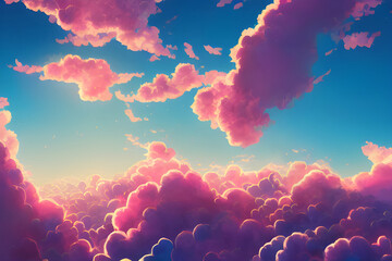 Gorgeous clouds lit by the sun.	