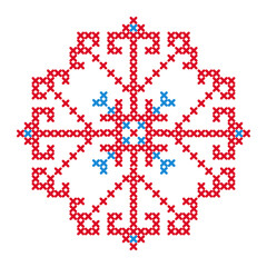 Folk pattern cross stitch snowflake or flower 5