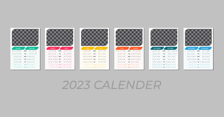 Wall Calendar 2023, Wall calendar design template for 2023, minimalist, clean, and elegant design Calendar for 2023 vector 