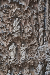 Obraz premium Detalle de la fachada de la Sagrada Familia, Barcelona, España.