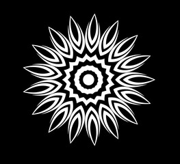 Black and White Abstract Floral Ornament