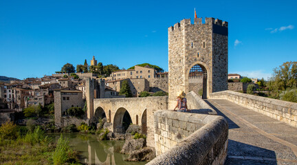 Obraz premium Besalu- Famous village in Catalonia- Girona province in Spain