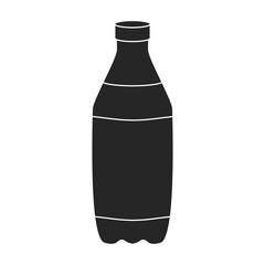 Bottle of soda vector icon.Black vector icon isolated on white background bottle of soda.