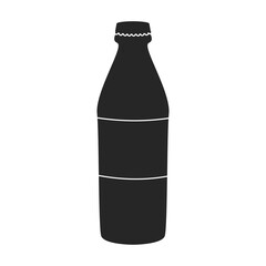 Bottle of soda vector icon.Black vector icon isolated on white background bottle of soda.