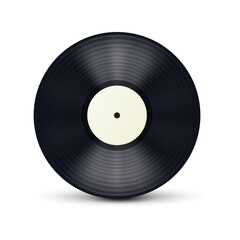 Obraz premium Vinyl plate disc. Realistic vinyl record. Vector illustration.