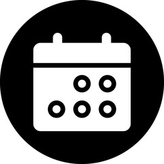 Calendar glyph circle icon