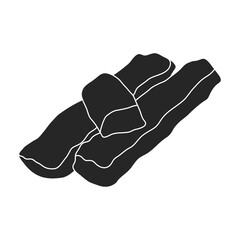 Fried chicken isolated black icon. Vector illustration crispy wing on white background. Vector black icon fried chicken .