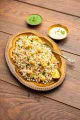 Sabudana Khichadi - An authentic dish from Maharashtra made with sago seeds, served with curd