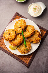 sabudana wada or shabudana vada called in india made from sago and served with chutney