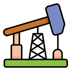 Filled colored outline icon related to industry , factory , product unit.