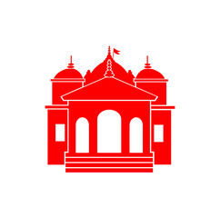Gangotri (lord Ganga) temple in red color icon. Gangotri symbol.