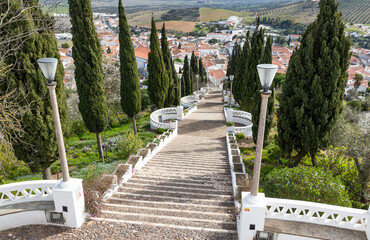 monumental stairway to the Sanctuary of Our Lady of the Castle (Nossa Senhora do Castelo) in...