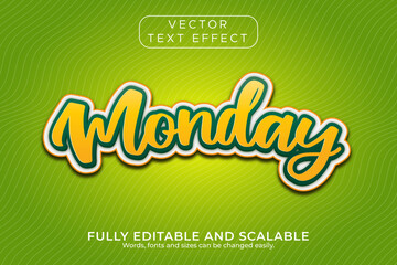 Monday text effect, 3d Monday Text Style Effect, Editable Text Effect