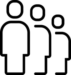 Parents with child silhouette outline vector sign