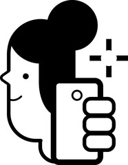 Selfie cartoon people icon. Face