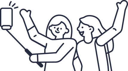 Selfie cartoon people icon. Face