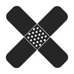 Bandage vector black icon. Vector illustration bandage on white background. Isolated black illustration icon of band .