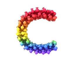 Rainbow Butt Plug  Themed Font  Letter C