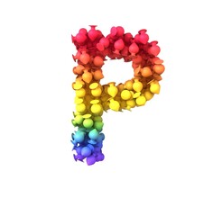 Rainbow Butt Plug  Themed Font  Letter P