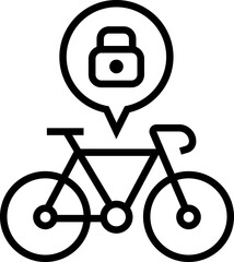 bike parking line icon