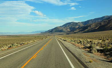 Fototapeta na wymiar The road and Wassuk Range - U.S.Route 95 in Nevada