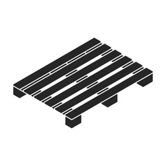 Pallet wooden vector icon. Isometric black vector icon isolated on white background pallet wooden.