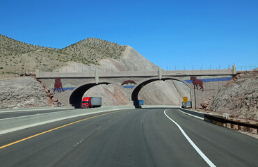 Wildlife crossing bridge - U.S.Route 95 in Nevada