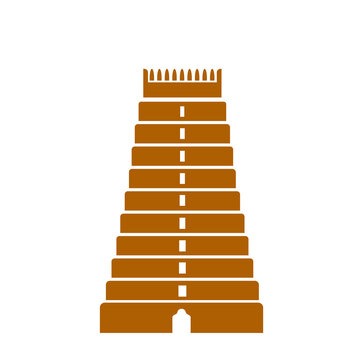 Rameshwar temple vector icon in golden color. Rameshwar lord shiva temple.