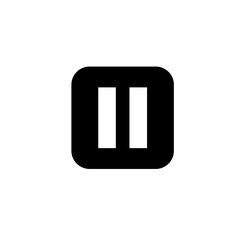 Pause button vector icon. video music pause symbol.