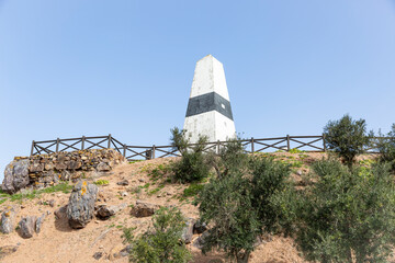 geodesic landmark at Nossa Senhora do Castelo hill, Aljustrel, district of Beja, Alentejo, Portugal