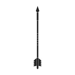 Arrow for bow vector icon. Black vector icon isolated on white background arrow for bow.