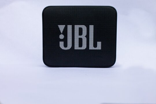 Black JBL Go Bluetooth speaker isolated on a white background