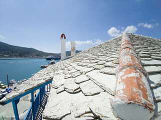 chimney on the roof of a house