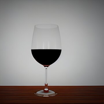 Illustrated image of a glass of wine. High quality illustration