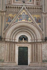 Obraz premium Entrance to Cathedral in Orvieto, Umbria Italy