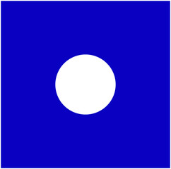 White dot on blue background. blue isolated dot background.