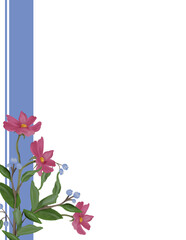 Floral corner border design with copy space. Perfect for greeting cards, poster design and feminine graphics.