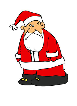 PNG illustration with a transparent background cartoon of Santa Claus
