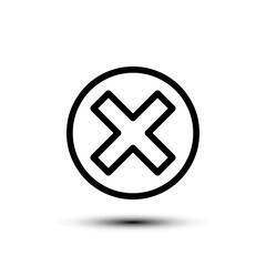 Cross icon. flat design vector illustration for web and mobile